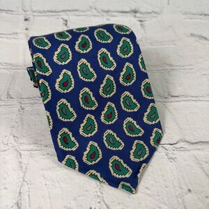 Passaggio Cravatte Blue/Green Paisley Pattern Silk Tie